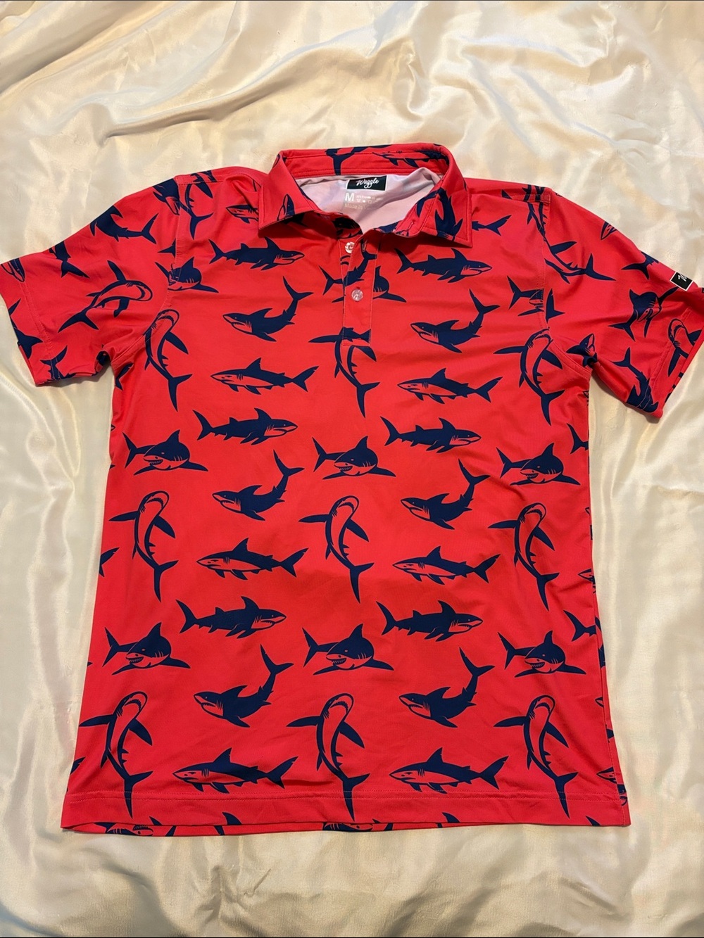 Waggle Shark-Print Polo